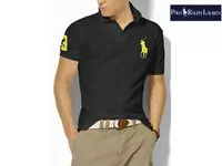 polo t-shirt style trois caracteres nouveaux,polo tee shirt sleeve short hommes femmes noir jaune